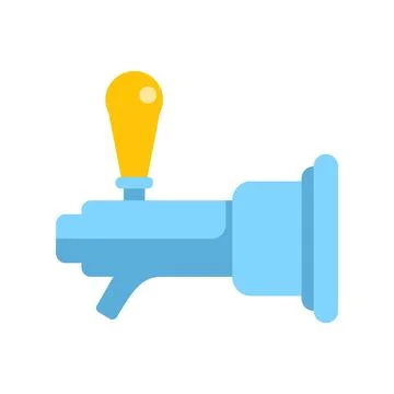 Beer tap icon serving draft beverage in bar Stock Illustration