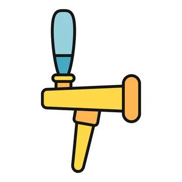 Beer tap icon showing draft beverage serving system Stock Illustration
