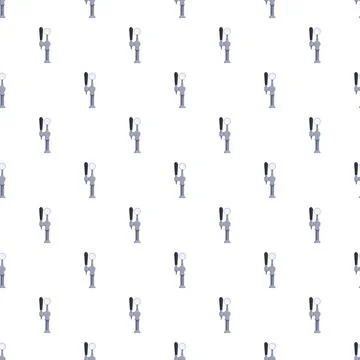 Beer tap pattern seamless background for beverage industry Illustration