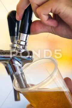Beer on tap Stock Photos