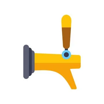 Beer tap pouring draft beverage equipment icon Stock Illustration