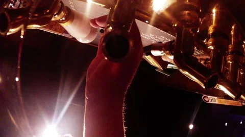 Beer Tap Pours Over Camera Slow Motion Stock Footage 46250722