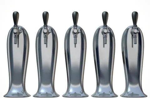 Beer tap row isolated Stock Illustration