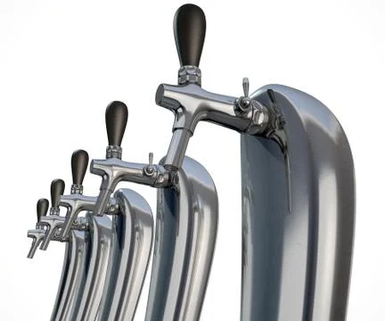 Beer tap row isolated Stock Illustration