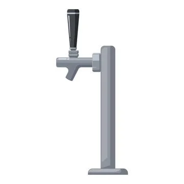 Beer tap standing on white background ready to pour cold beverages Stock Illustration