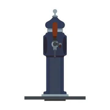 Beer tap vector flat icon alcohol brewery drink. Pub craft equipment barrel.  Stock Illustration