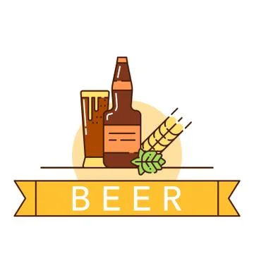 Beer theme illustration Stock Illustration