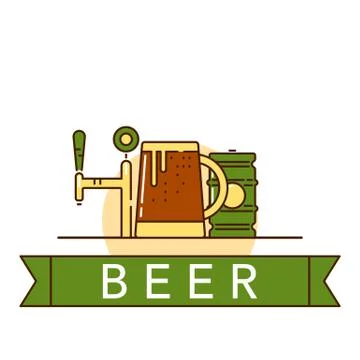 Beer theme illustration Stock Illustration