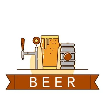 Beer theme illustration Stock Illustration