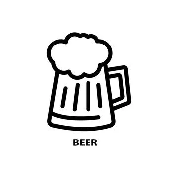 Beer thin line icon on white background Stock Illustration