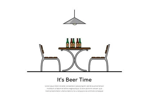 Beer time concept Stock Illustration