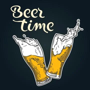Beer time emblem Stock Illustration