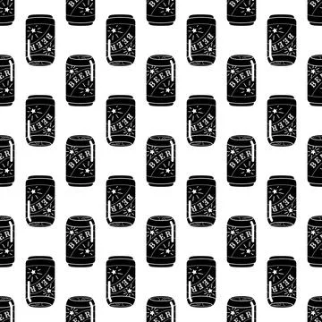 Beer tin can pattern seamless vector Stock-Illustration