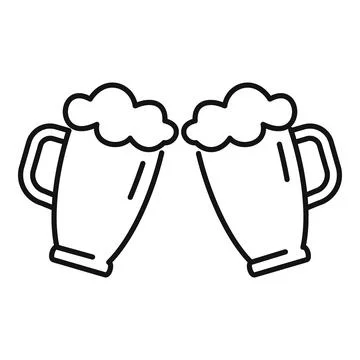 Beer toast icon outline vector. Drink glass Stock Illustration