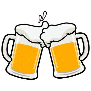 Beer toasting. Vector illustration Stock Illustration
