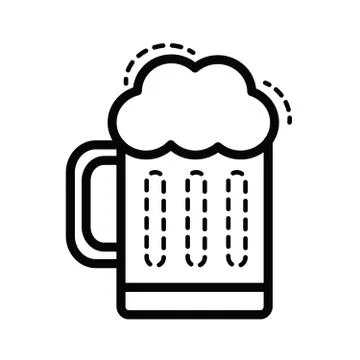Beer vector icon line Stock Illustration