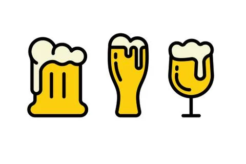 Beer vector icons collection Stock Illustration