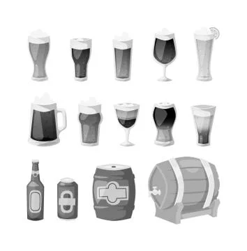 Beer vector icons set Stock Illustration