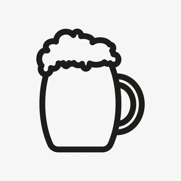 Beer vector outline icon. Beer glass illustration Stock Illustration