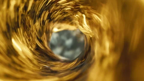 Beer vortex flowing through the bottle seen from the Inside in slow motion Stock Footage 309871364