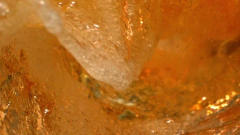 Beer Wave Curve Shape Inside a Glass In Slow Motion Macro Shot on Phantom Stock Footage 122128339
