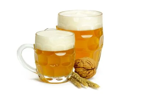 Beer on white background Stock-Fotos