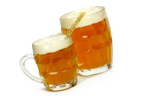 Beer on white background Stock Photos