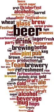 Beer word cloud Stock Illustration