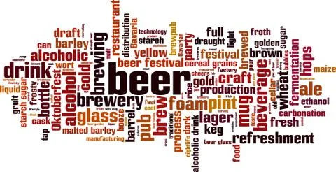 Beer word cloud Stock Illustration