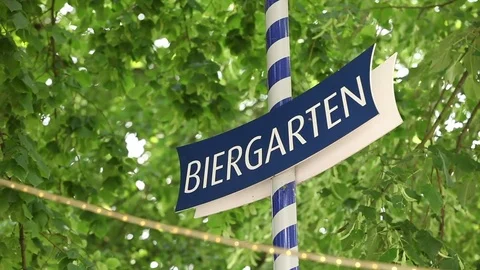 Beergarden sign Stock Footage 74964696