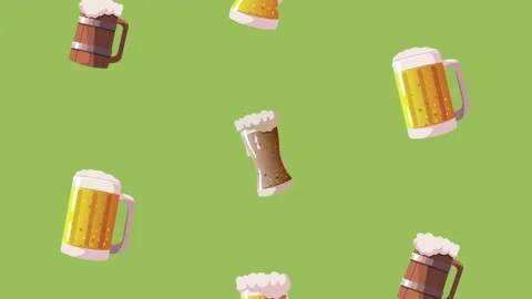 Beers drinks celebration pattern animation Stock Footage 201895077