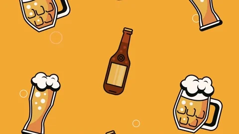 Beers drinks containers pattern animation Stock Footage 201904214