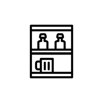 Beers, goblets, shelf icon. Simple line, outline vector elements of Illustrazione stock