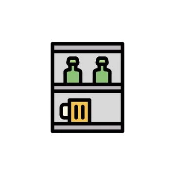 Beers, goblets, shelf icon. Simple color with outline vector elements of イラスト素材