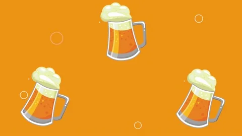 Beers jars with foam pattern Stock Footage 201903364