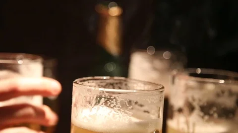 Beers On The Table In Pub Stock-Footage 88729535