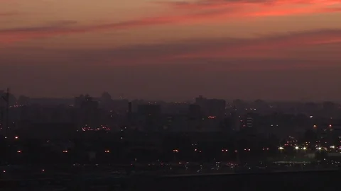 Beersheba Sheva Twilight Skyline Video stock 77592151