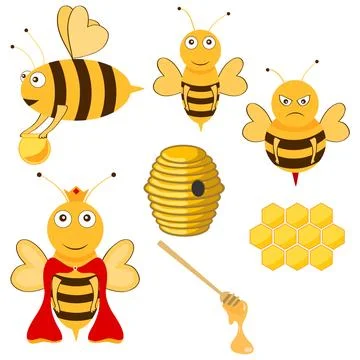 Bees and honey Stock Illustration