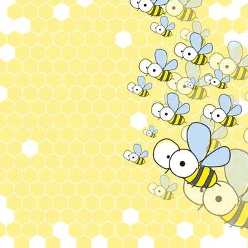 Bees And Honeycomb. Spring Background. Bees And HoneyBees And Honeycomb. S... Stock Photos