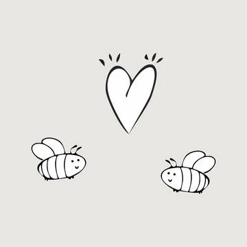 Bees and love Stock Illustration