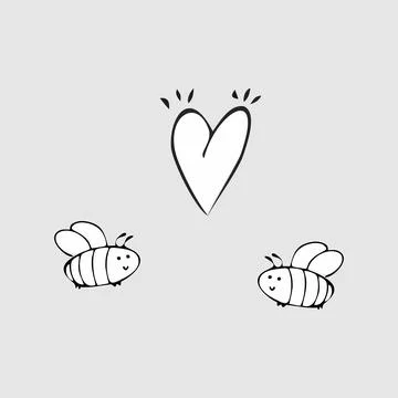 Bees and love Stock Illustration