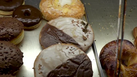 Bees on Breads in Kiosk Stock Footage 140368058