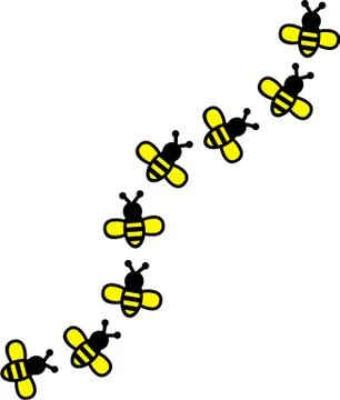 Bees flying Stock Illustration