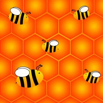 Bees honeycomb Stock Illustration