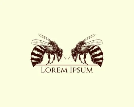 Bees logo template Stock Illustration