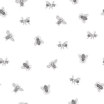 Bees. Vector  pattern Illustrazione stock