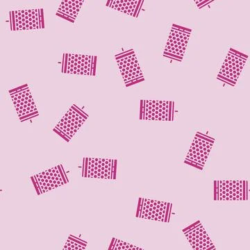 Beeswax candle glyph seamless pattern Stock Illustration