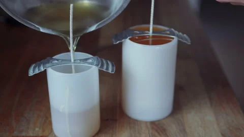 Beeswax Candle Making - Making the Second Candle 動画素材 202342987