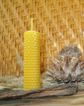 Beeswax candles Stock Photos