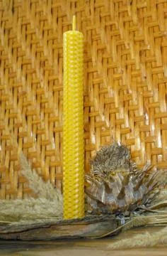 Beeswax candles Stock Photos